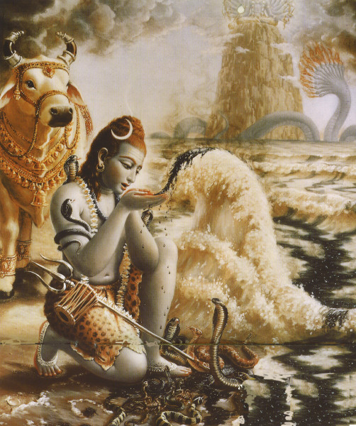 Lord Siva bebe el veneno de Asura